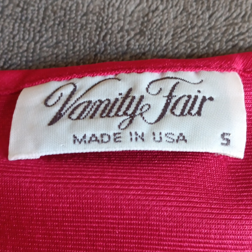 Vanity Fair Fuchsia Lace Trim Chemise Nightgown Slip Dress, Pink, Vintage - Picture 8 of 8